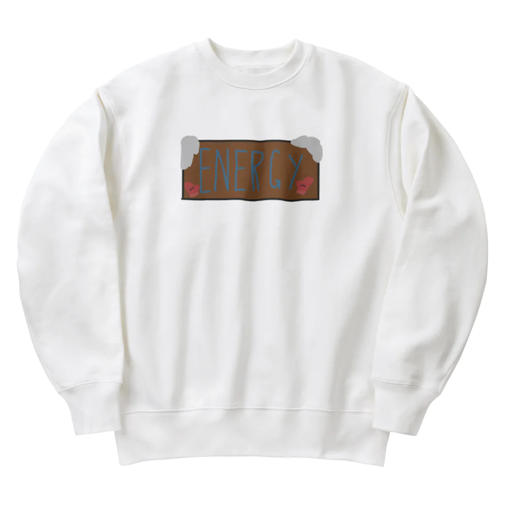 カエルが好きな人のお店の寒い朝のエネルギー Heavyweight Crew Neck Sweatshirt