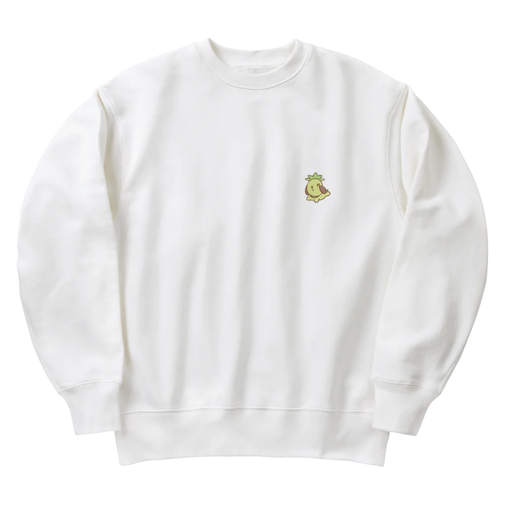 パイナップルという犬のはしるはしるパイナップル Heavyweight Crew Neck Sweatshirt