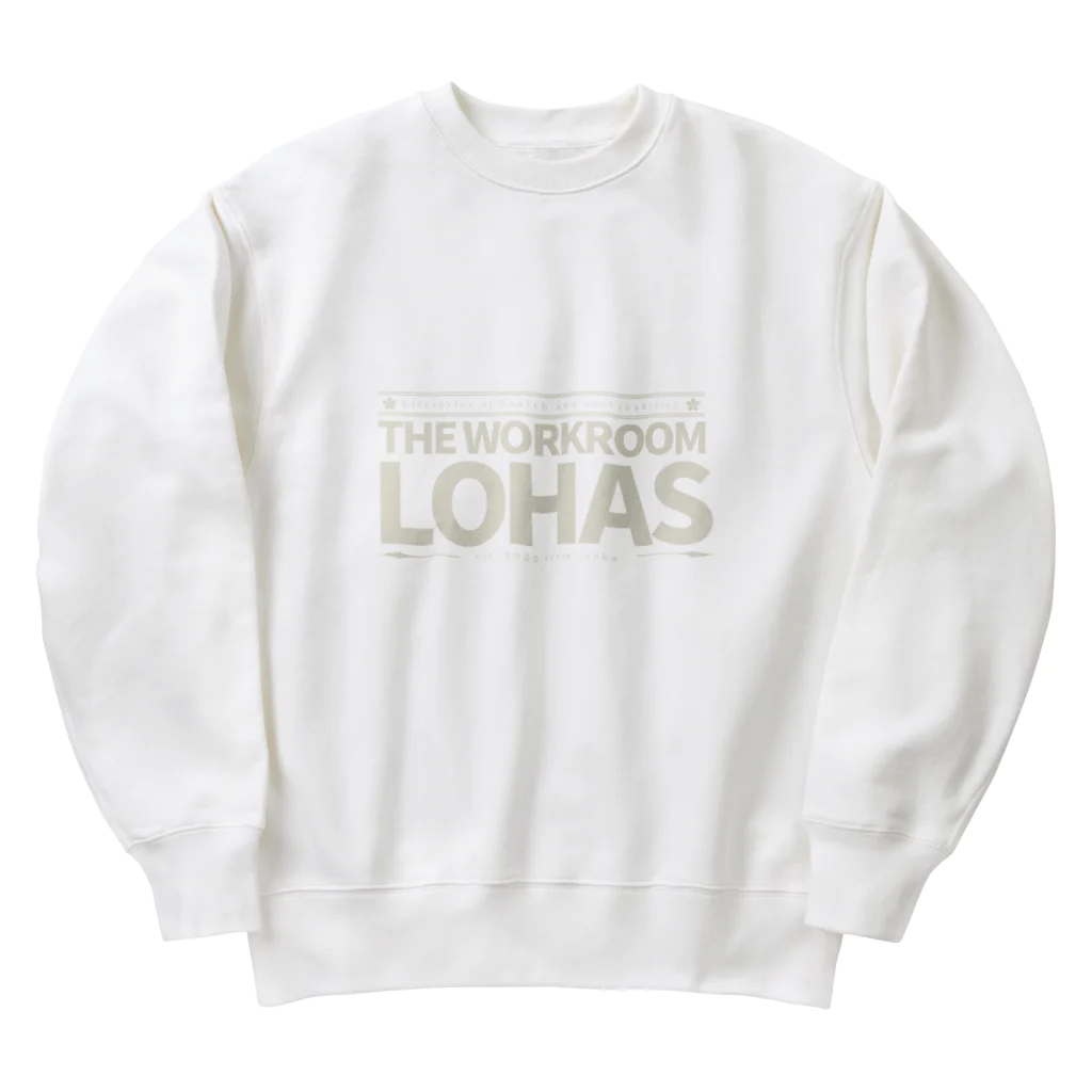 就労継続支援B型事業所 LOHAS -ロハス-のロハスロゴ　白 Heavyweight Crew Neck Sweatshirt