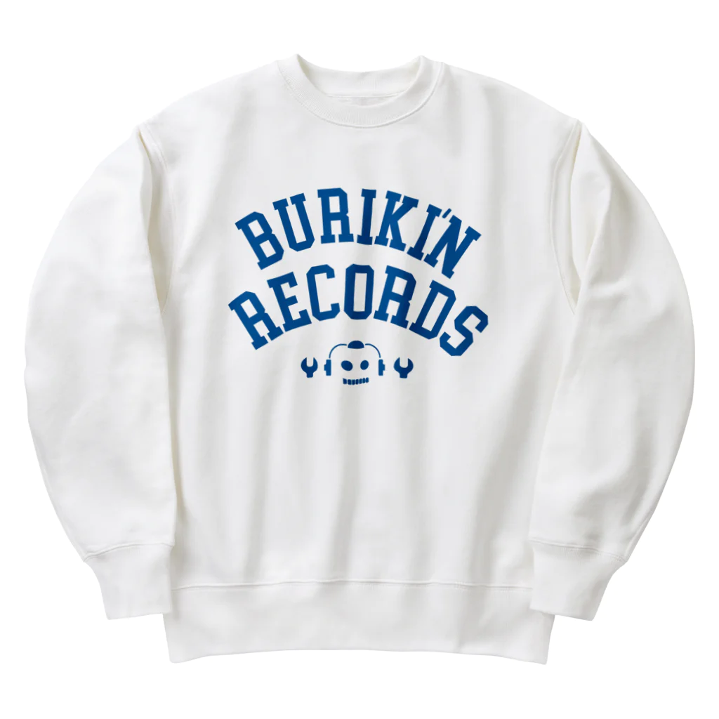 BURIKI'N RECORDSのブリキン定番ロゴ(スモーキーブルーロゴ) ヘビーウェイトスウェット