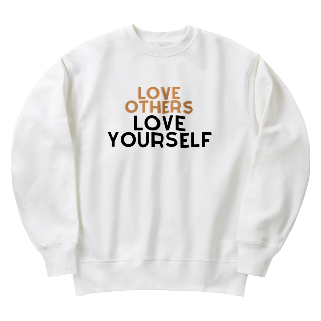 StudioKurokikuの自己愛のメッセージ: Love Others Love Yourself Heavyweight Crew Neck Sweatshirt