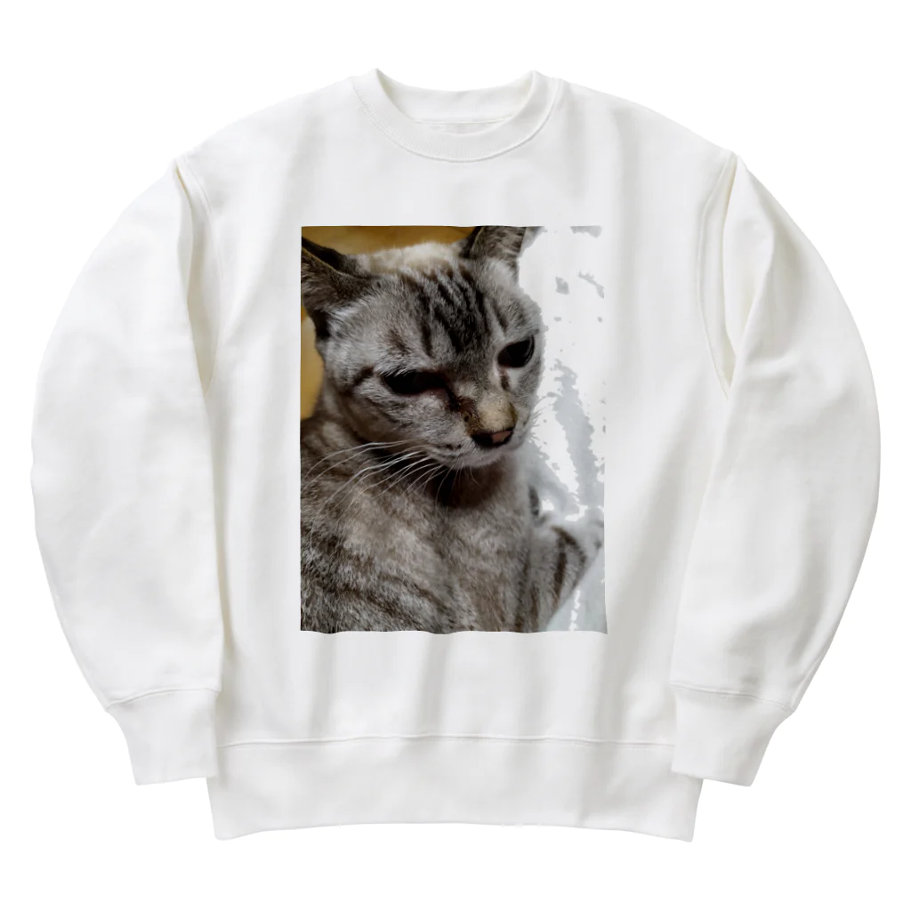 ねこの森でお散歩のさあ、モフりなさいよ。 Heavyweight Crew Neck Sweatshirt