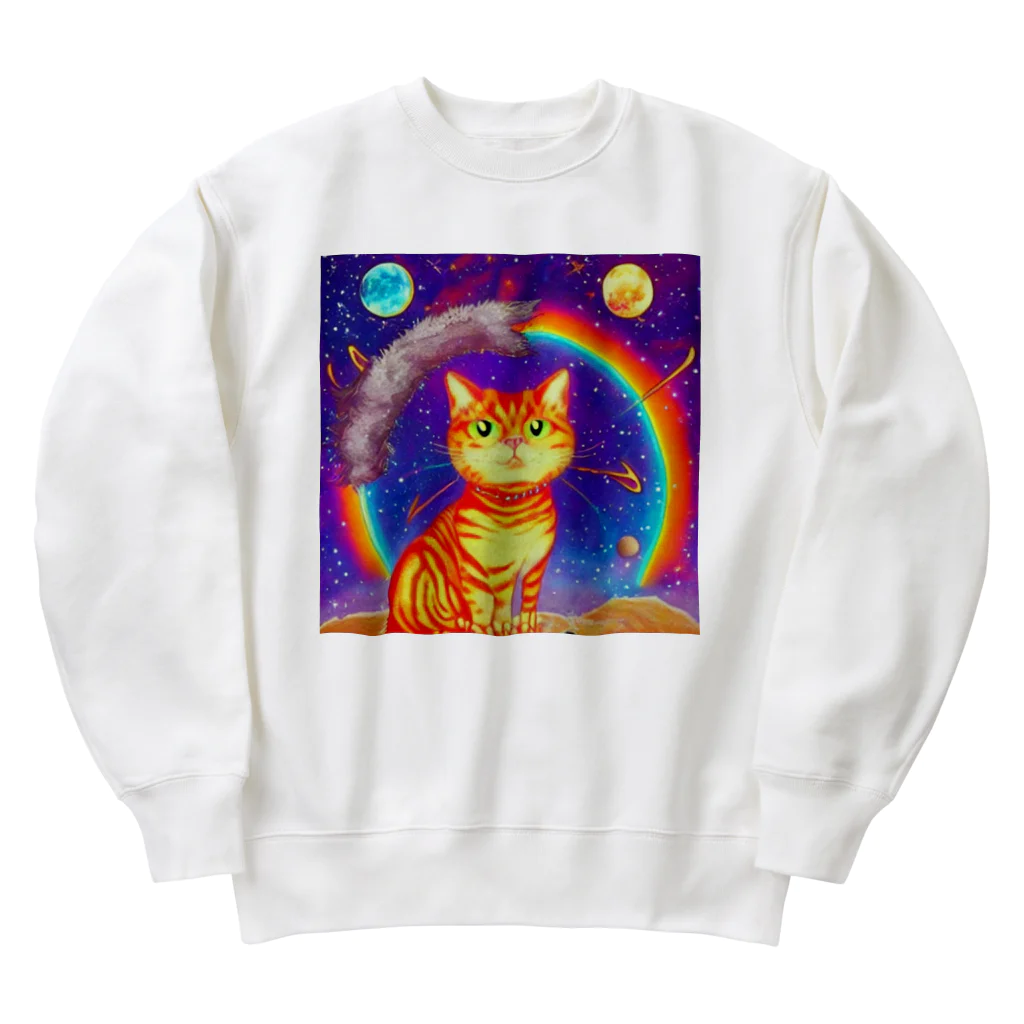 Space_Catsのスペースキャット Heavyweight Crew Neck Sweatshirt