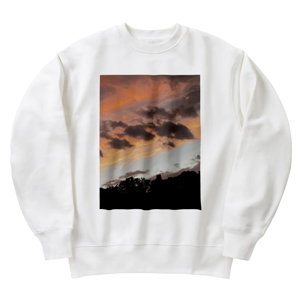 softihhardの京都　鴨川の夕暮れ Heavyweight Crew Neck Sweatshirt