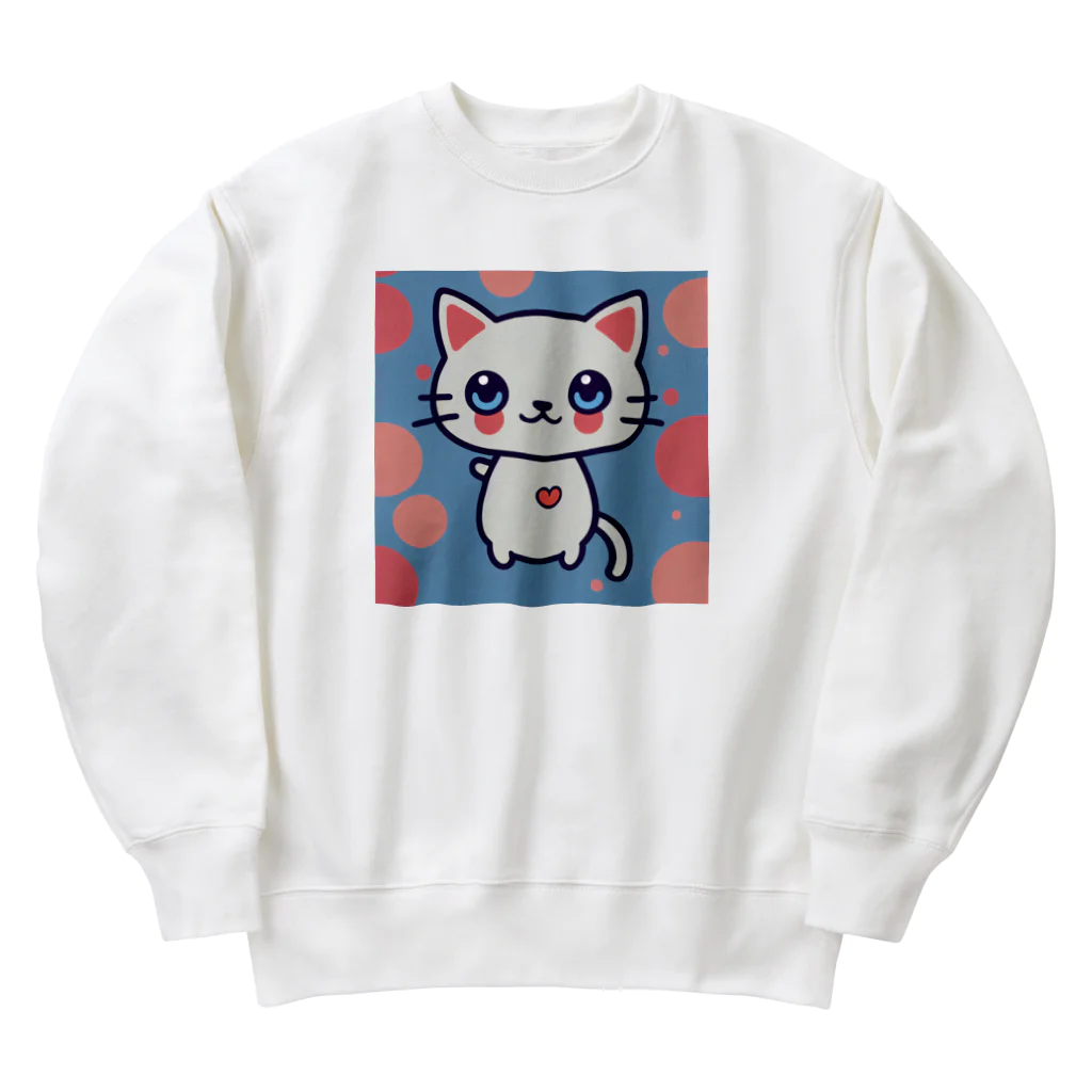 A31eの狛猫のミケ「はーとびーと」 Heavyweight Crew Neck Sweatshirt