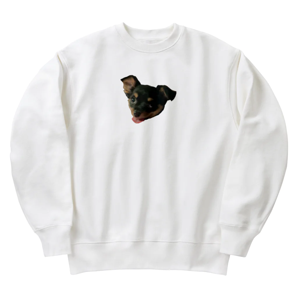 imodolmame_shopのおもしろ顔のこまめちゃん Heavyweight Crew Neck Sweatshirt