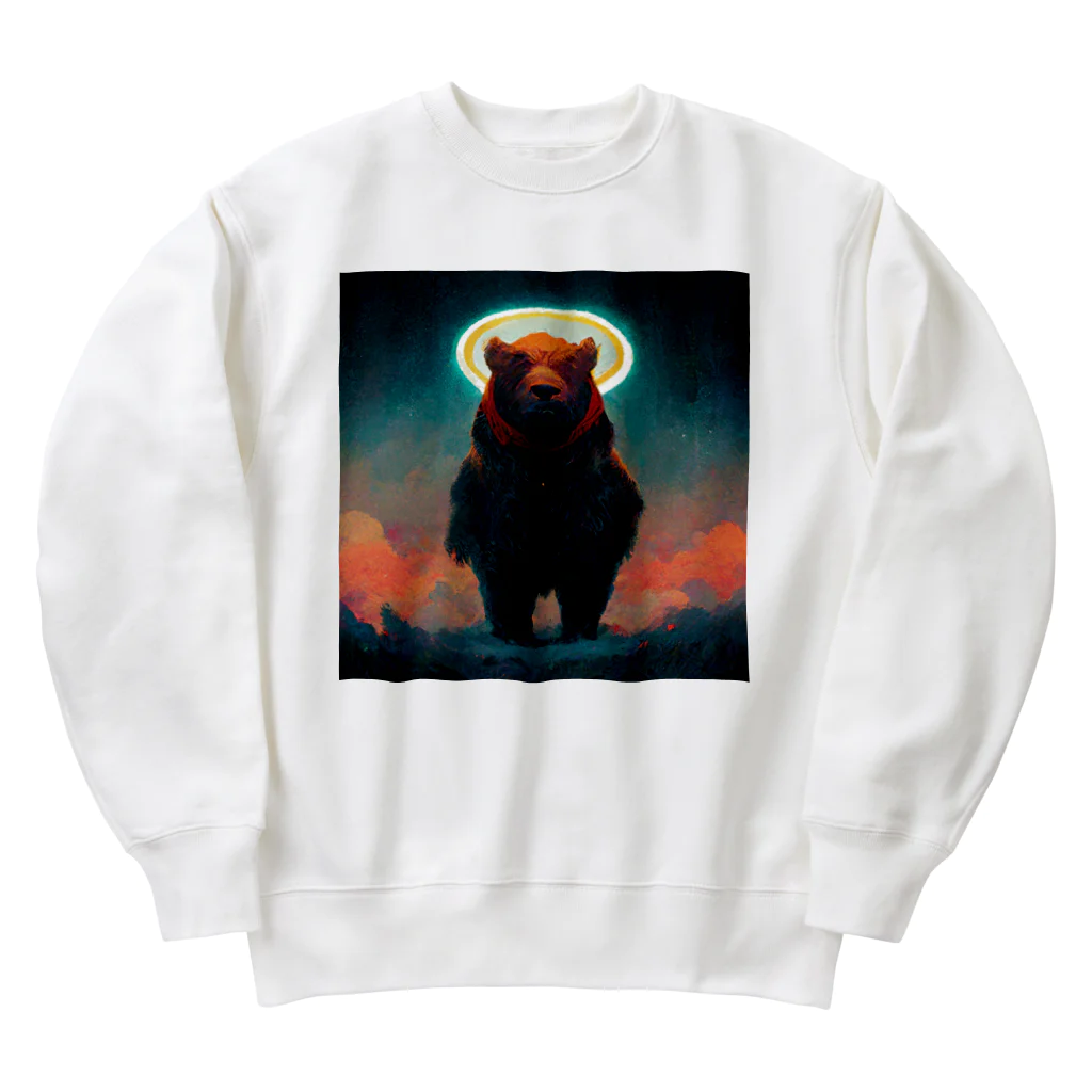 temple t-shirtshopのクマの神様 Heavyweight Crew Neck Sweatshirt