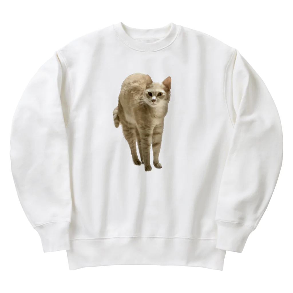 茶トラねこずの伸びるシロ Heavyweight Crew Neck Sweatshirt