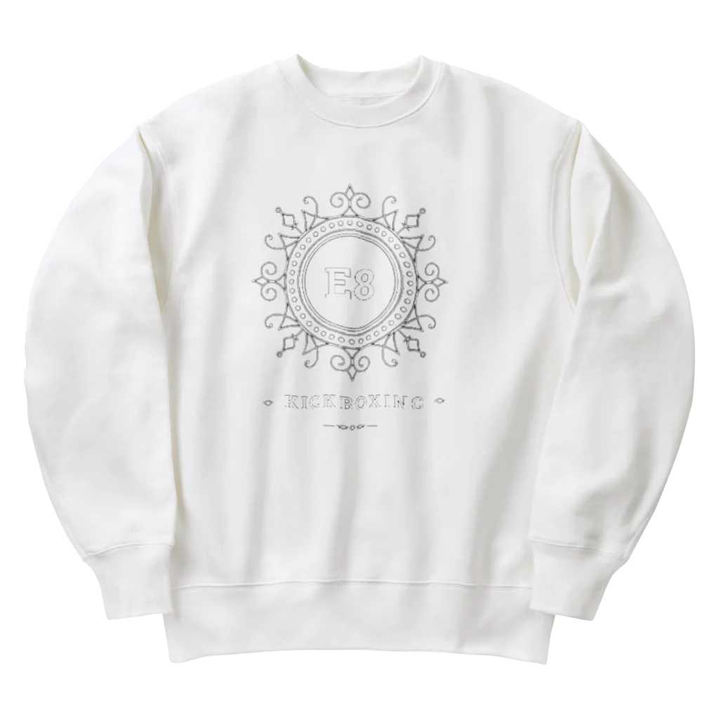 E8kickboxingのE8kickboxing ホワイトロゴ Heavyweight Crew Neck Sweatshirt