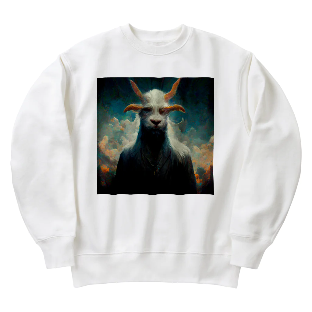 temple t-shirtshopのヤギの神様 Heavyweight Crew Neck Sweatshirt