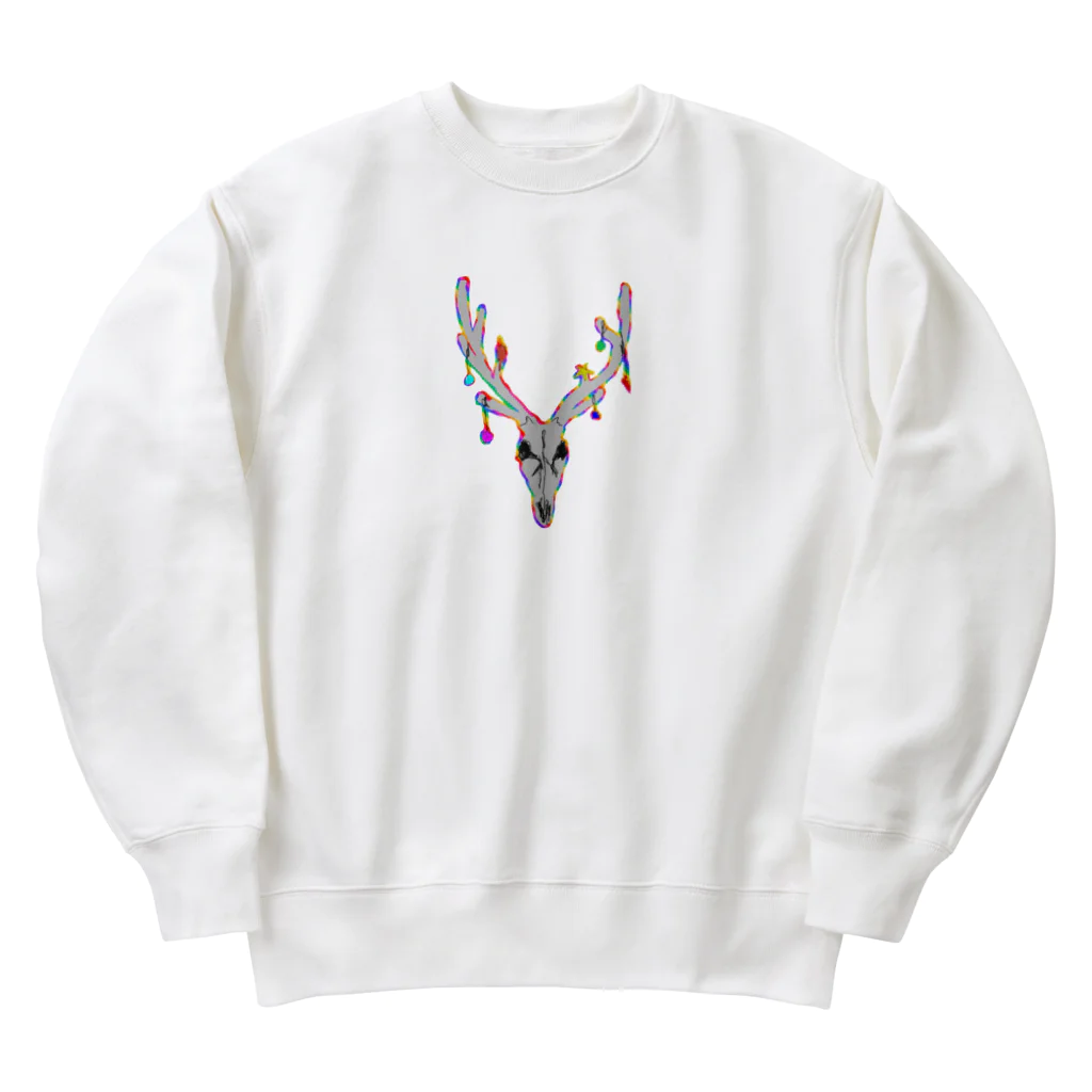 malxileの鹿のクリスマス Heavyweight Crew Neck Sweatshirt