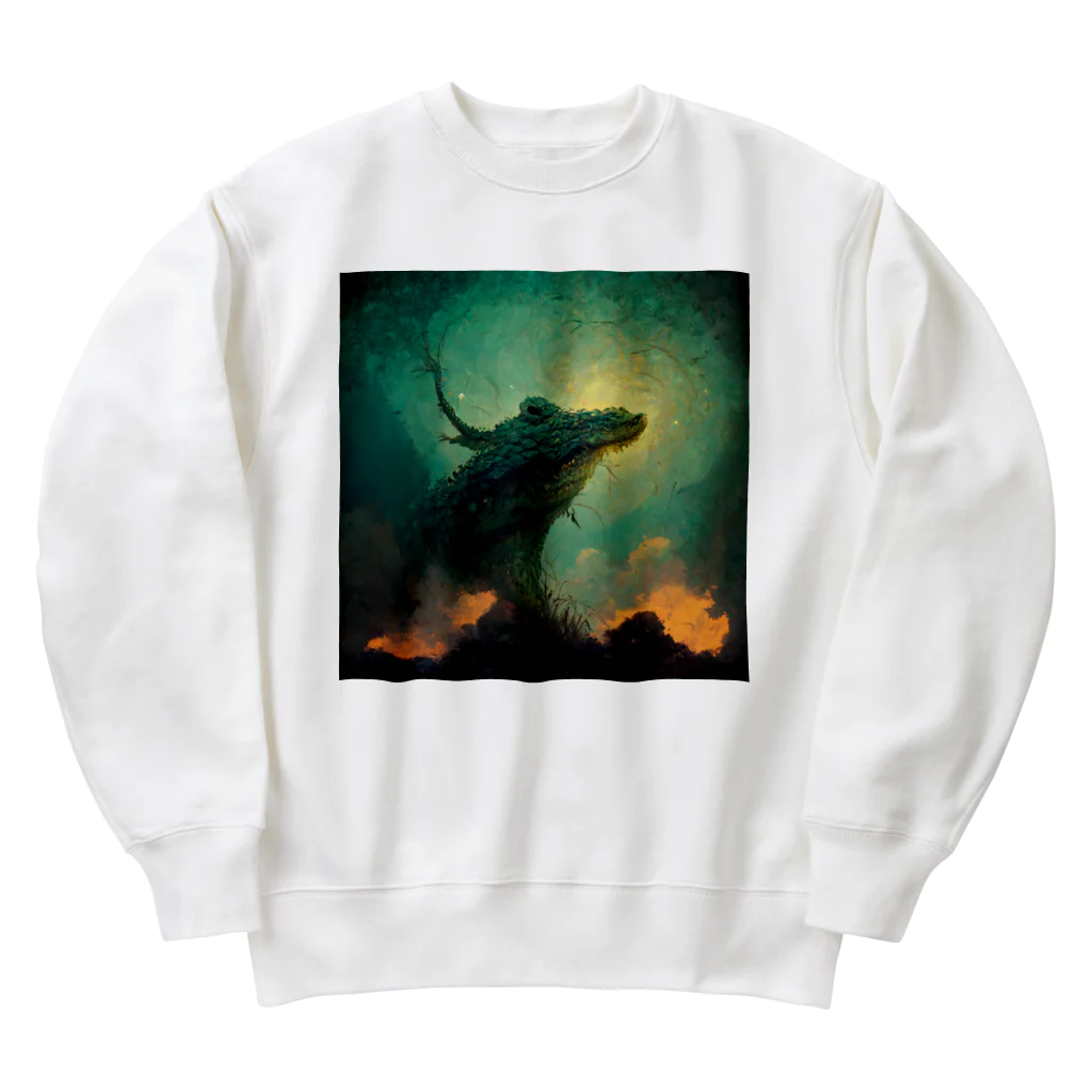 temple t-shirtshopのワニの神様 Heavyweight Crew Neck Sweatshirt