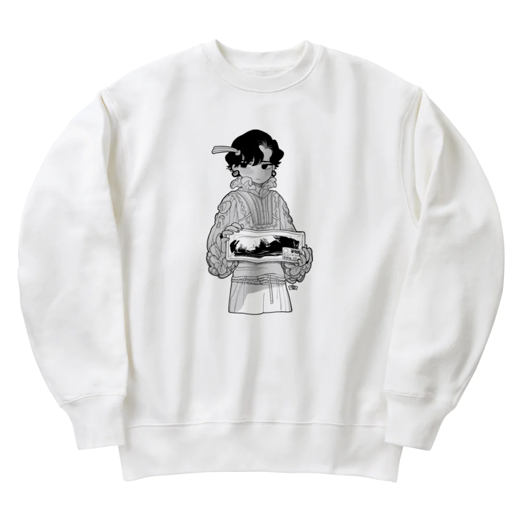 遠く静かな森の頬の虚無肉宣伝　2023年美少年展 Heavyweight Crew Neck Sweatshirt