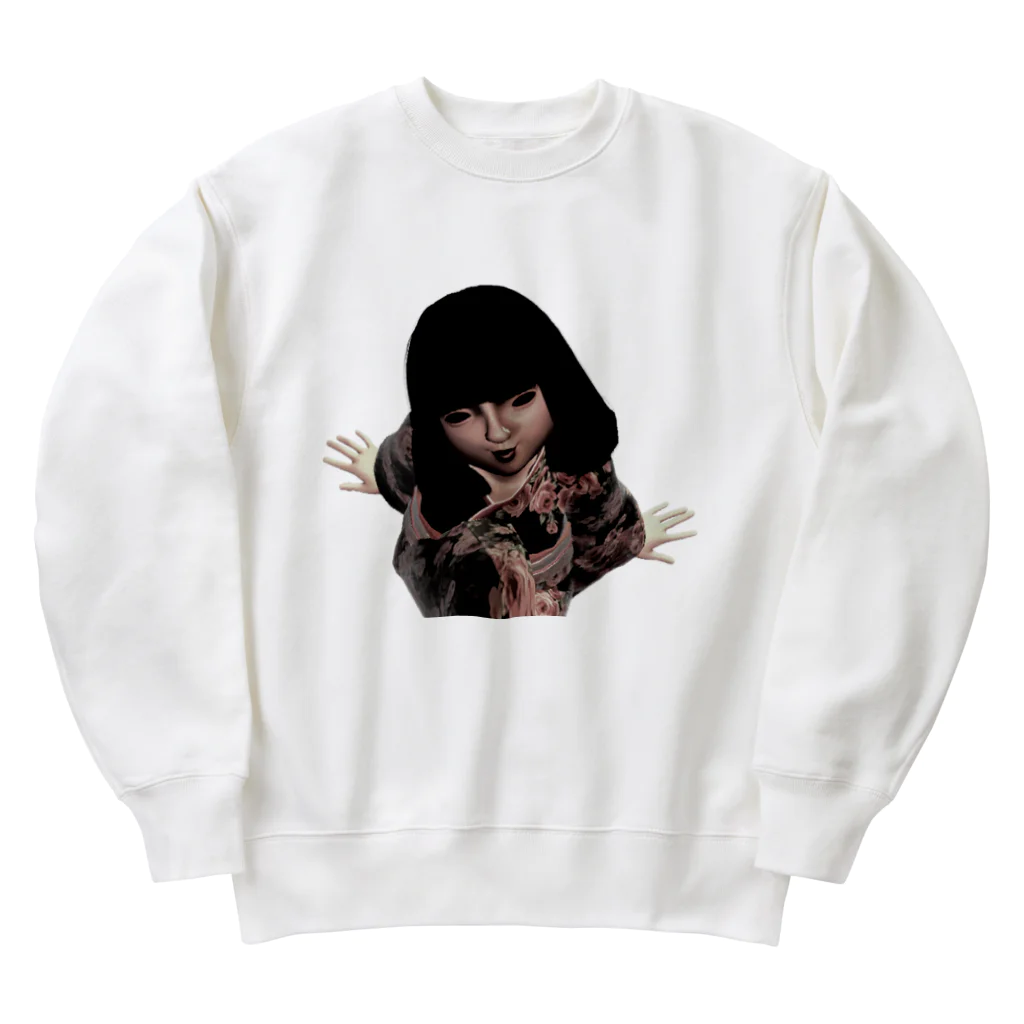 【ホラー専門店】ジルショップの不気味 ダーク 怖い 日本人形 Heavyweight Crew Neck Sweatshirt