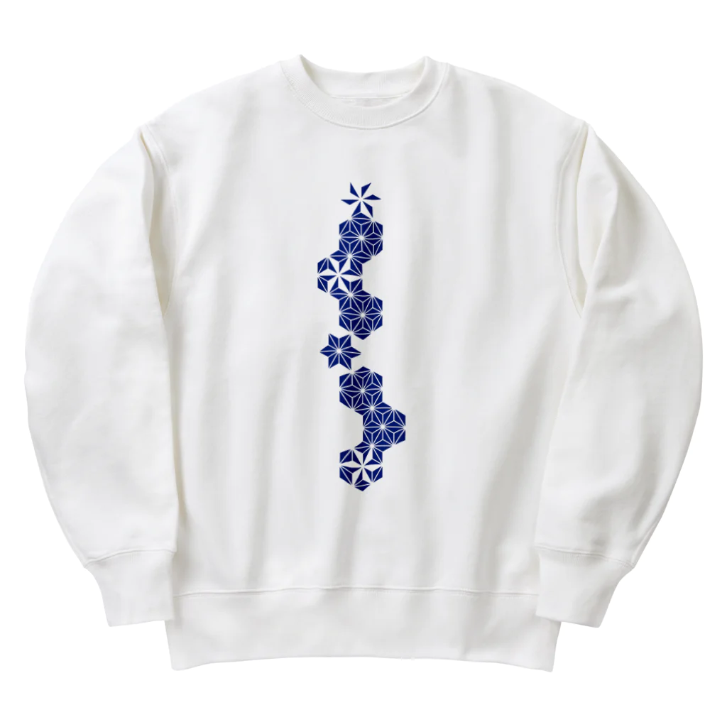 cuuyabowの麻の葉NAVY Heavyweight Crew Neck Sweatshirt