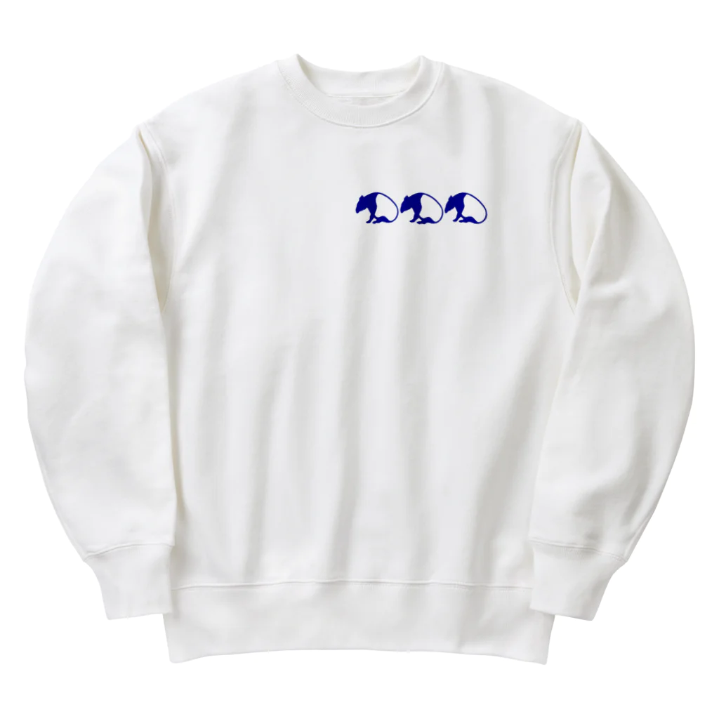 οοhanaοο　カラフルマレーバクのシンプルマレーバク　ネイビーライン Heavyweight Crew Neck Sweatshirt