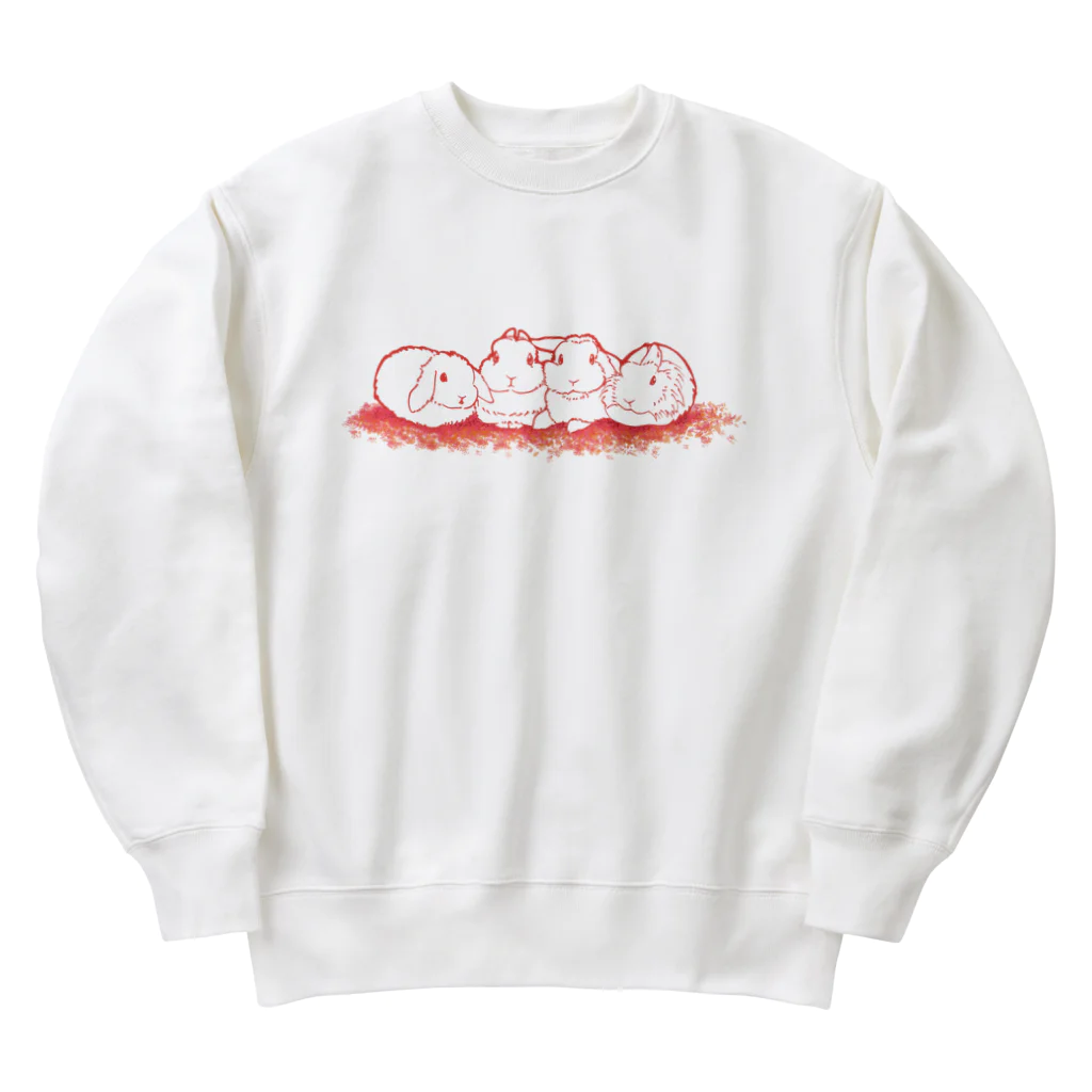 Plume-rit(プリュムリット)｛スズリ店のむぎゅっとくっつきお座りうさぎ Heavyweight Crew Neck Sweatshirt