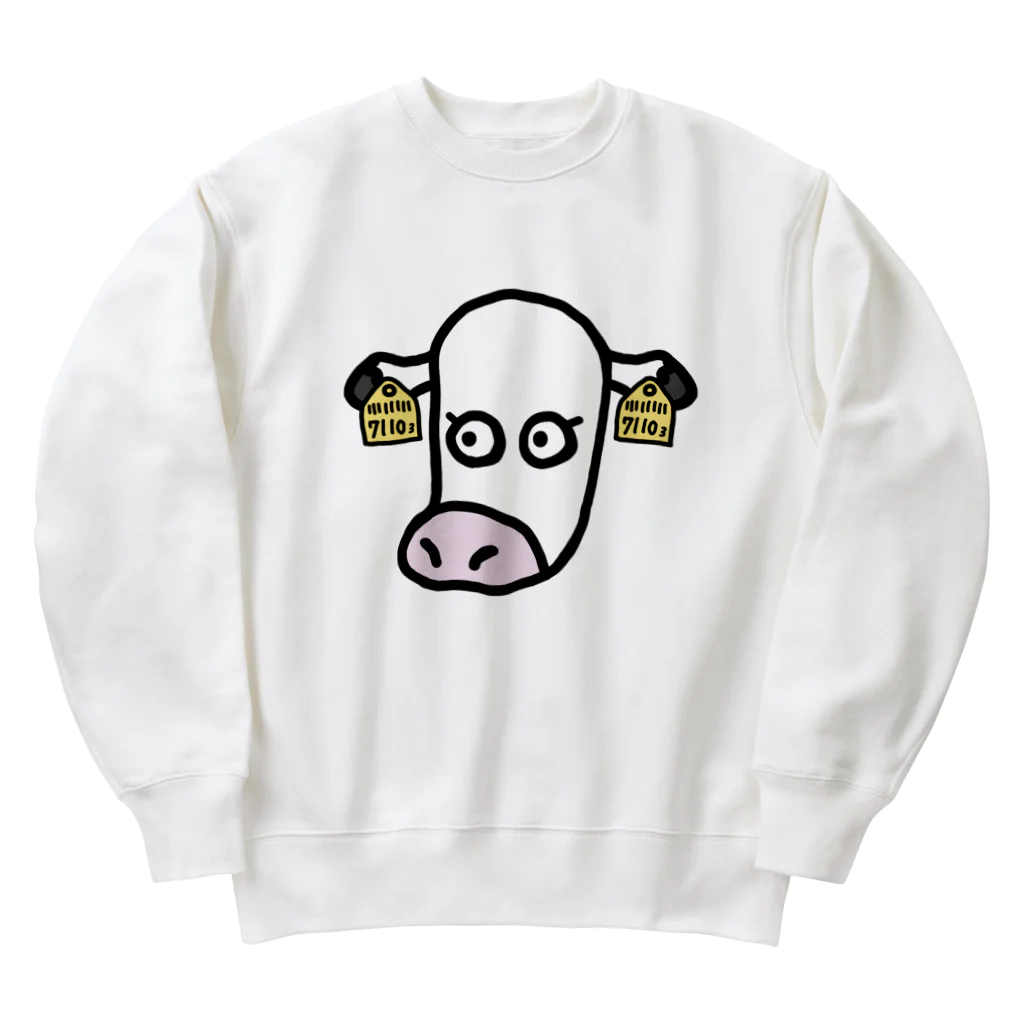 べこぴんく@楽農家の白っぽいこっこうし Heavyweight Crew Neck Sweatshirt