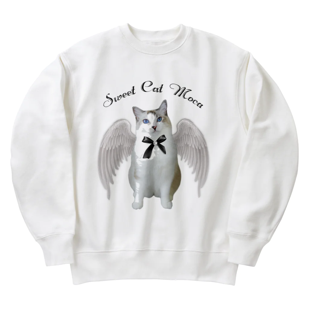 ふとんの♱𝔞𝔫𝔤𝔢𝔩 𝔠𝔞𝔱 𝔪𝔬𝔠𝔞♱ Heavyweight Crew Neck Sweatshirt