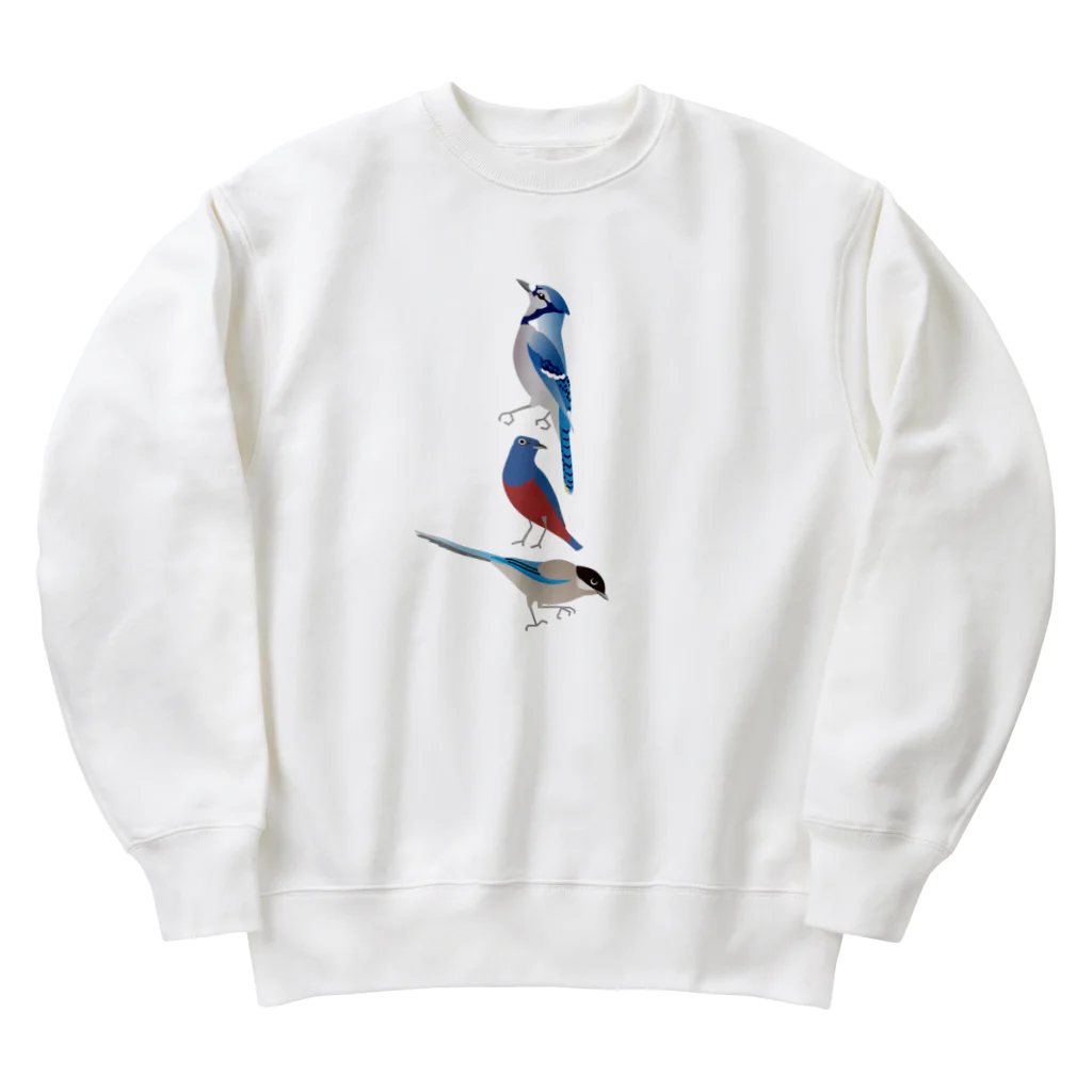 エダマメトイチ雑貨店のI love blue birds 4 -2 Heavyweight Crew Neck Sweatshirt