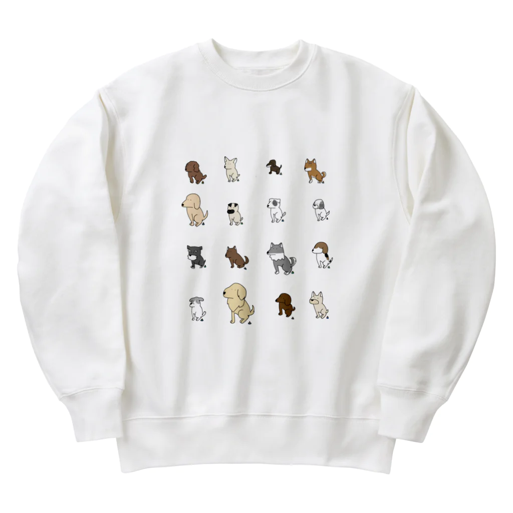 すしマウンテンのにじいろうんちをするいろんなわんこ Heavyweight Crew Neck Sweatshirt