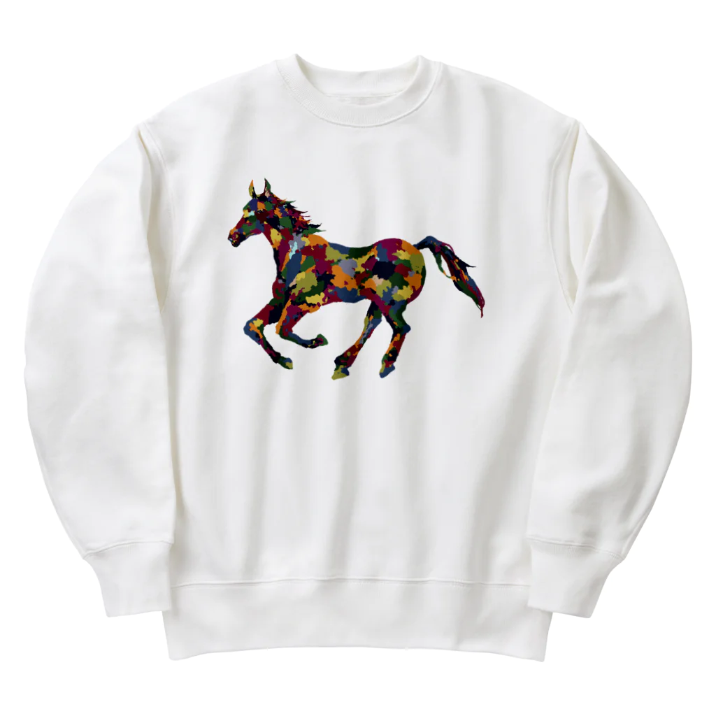 meiroのカラフルなホース Heavyweight Crew Neck Sweatshirt