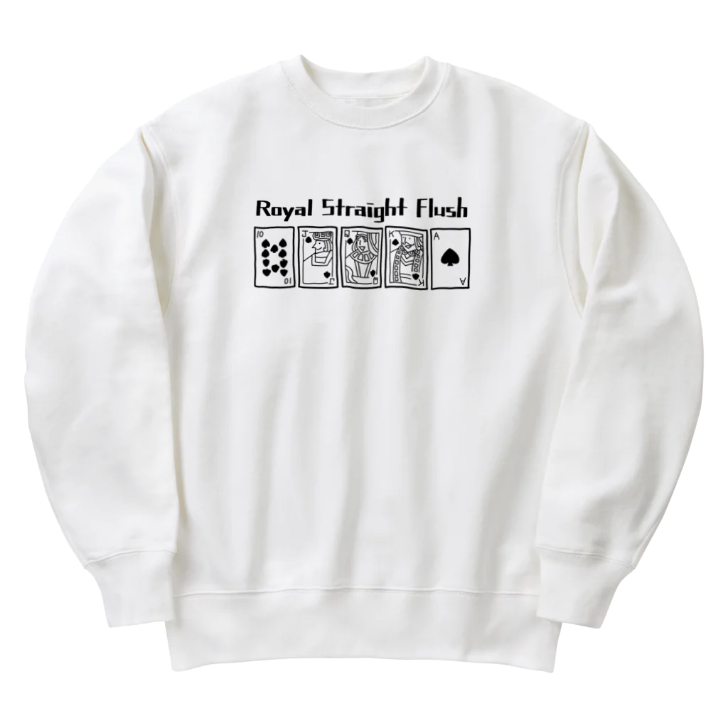 📦キマグレファクトリー📦のRoyal Straight Flush (ホワイト) Heavyweight Crew Neck Sweatshirt