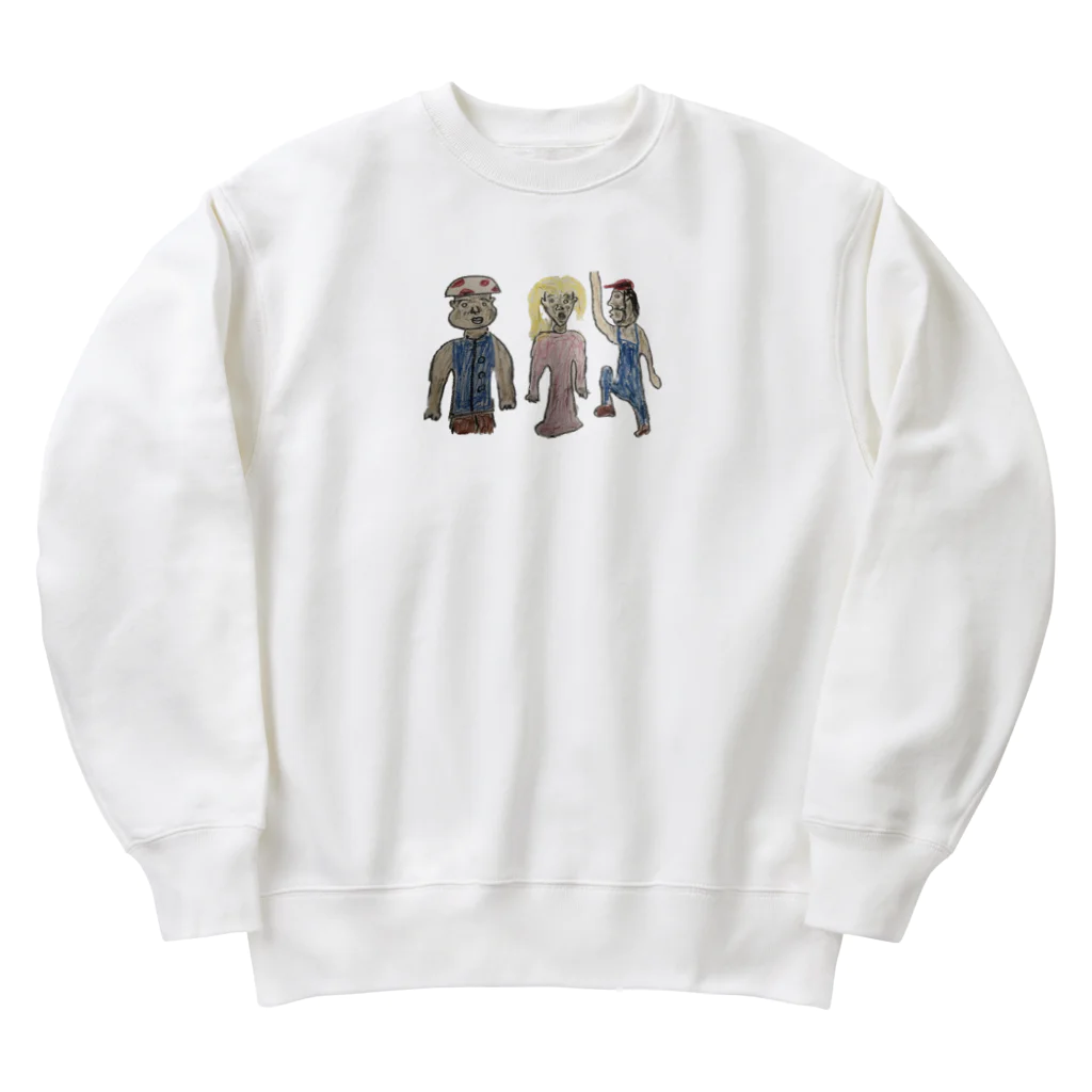 ねこおじさんの店のヒゲおじさん達 Heavyweight Crew Neck Sweatshirt