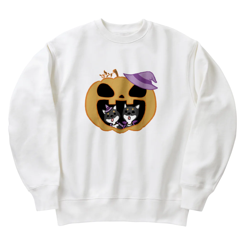 ともえのえ - 柴犬とか動物色々の魔法使い黒柴ちゃんたちのハロウィン Heavyweight Crew Neck Sweatshirt