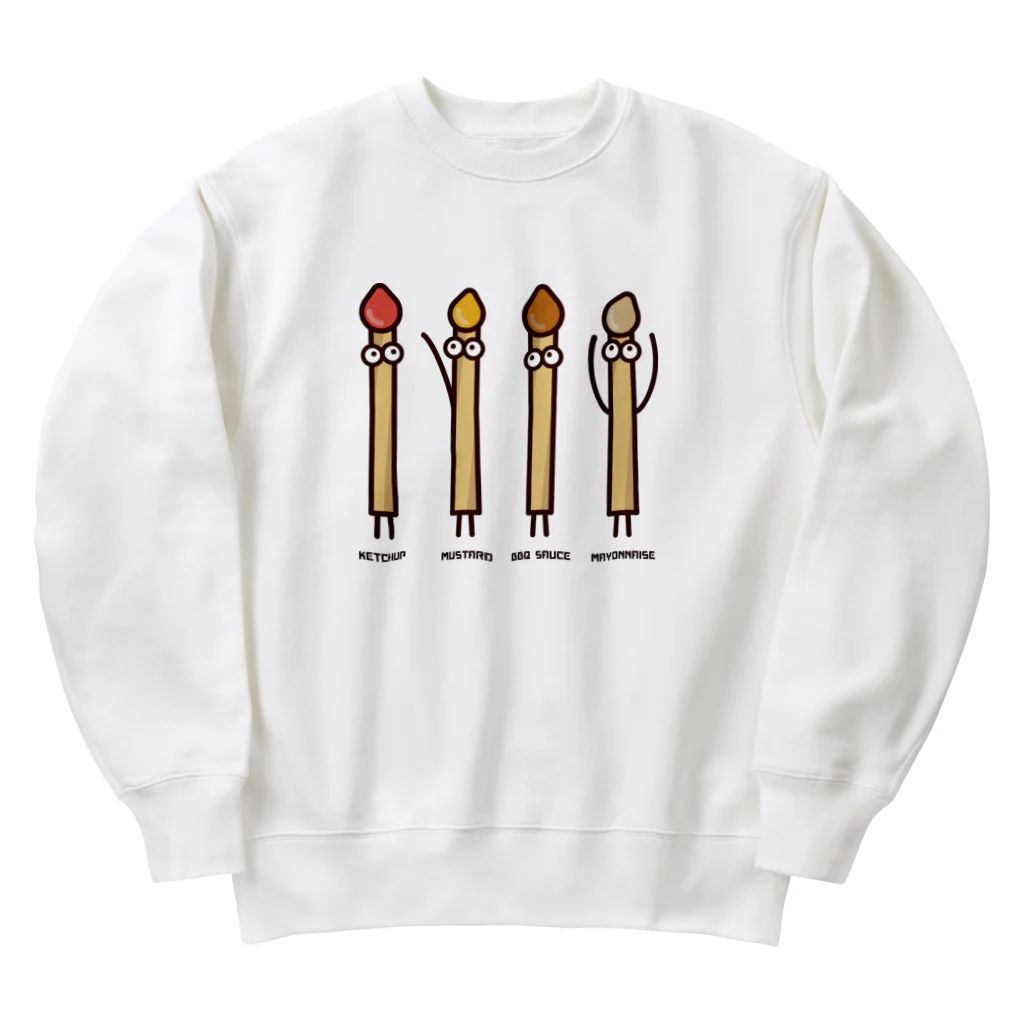 高堂玲/イラストの方のフライドポテト4兄弟 Heavyweight Crew Neck Sweatshirt