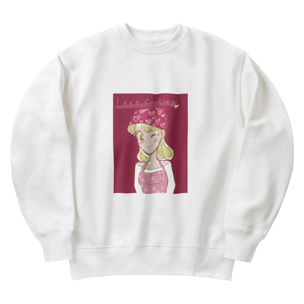 ひよこ工房の料理大好き！！ Heavyweight Crew Neck Sweatshirt