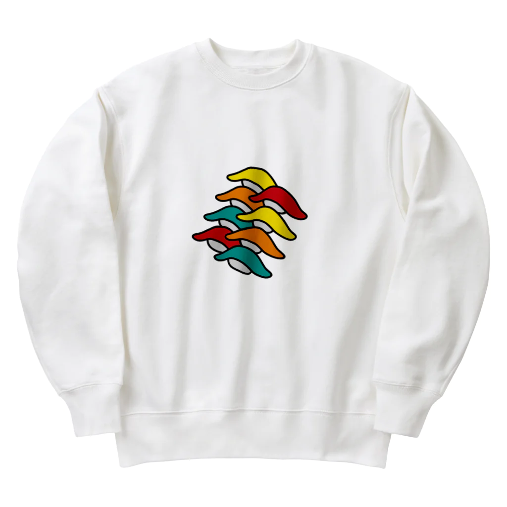 ドキドキお寿司文化会館のWOW！カラフル寿司 Heavyweight Crew Neck Sweatshirt