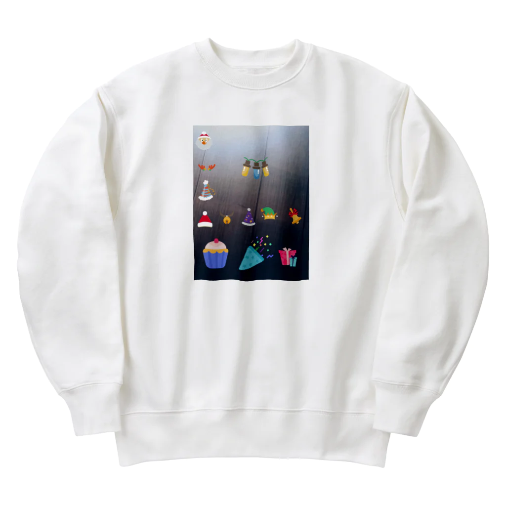 サノズのクリスマスデザインのイラスト風加工フォトのグッズ Heavyweight Crew Neck Sweatshirt