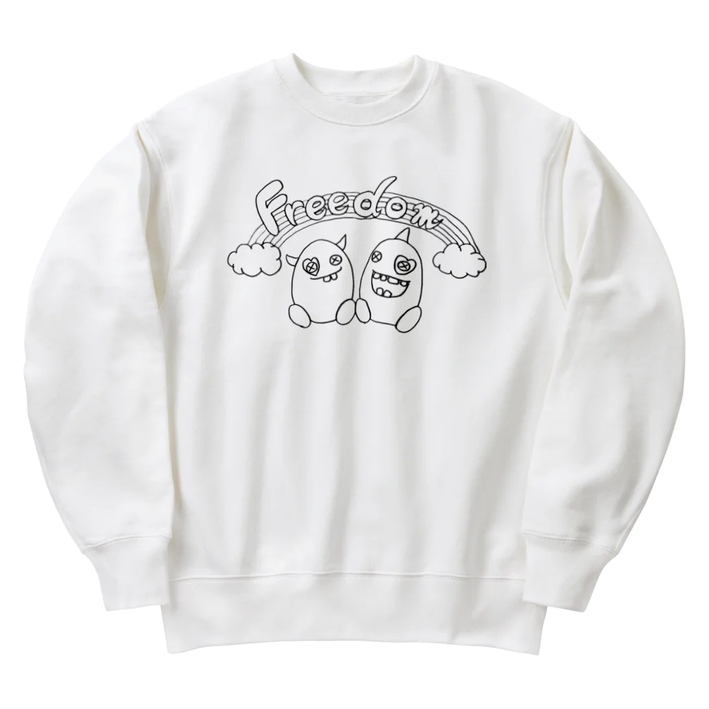 子育て応援隊ぱれっと！shopのフリフリちゃんとダムダムくん Heavyweight Crew Neck Sweatshirt