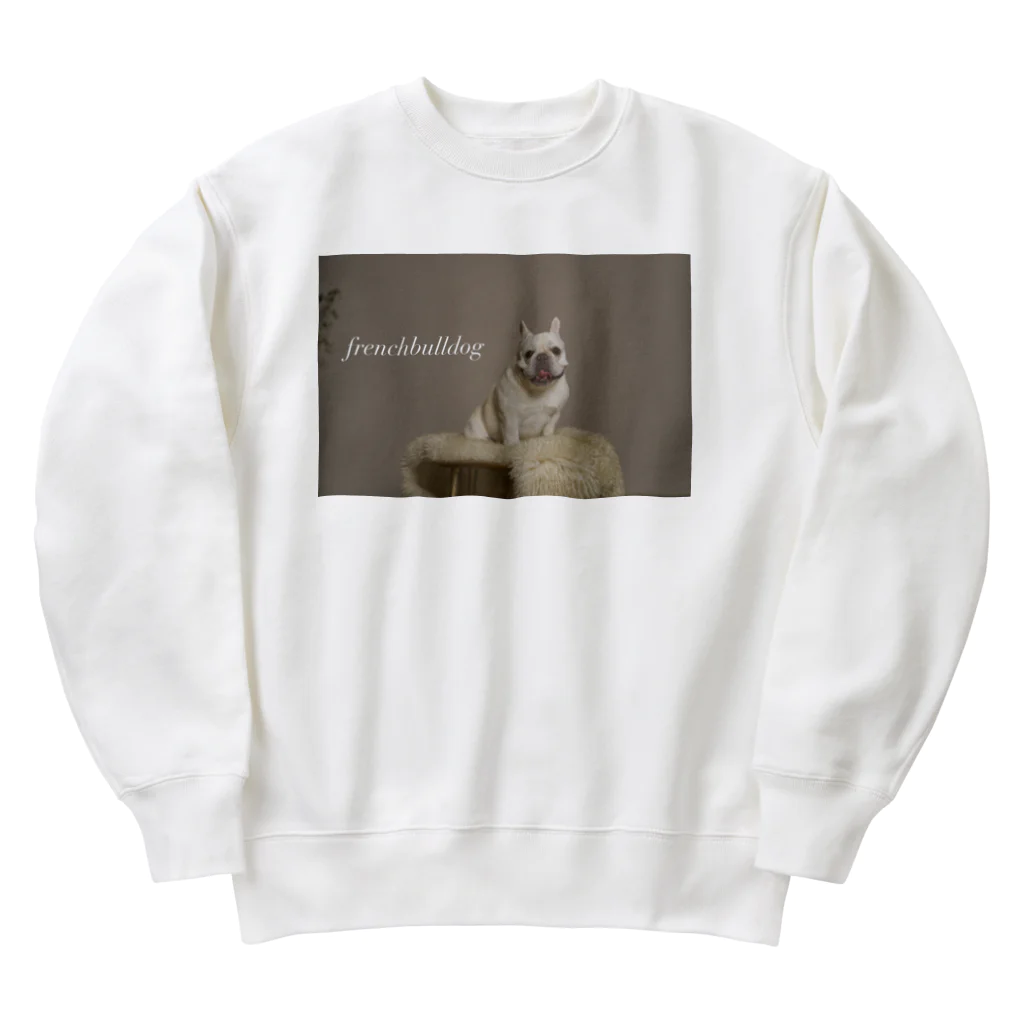 フレンチブルドッグのひまわりのフレンチブルドッグ Heavyweight Crew Neck Sweatshirt