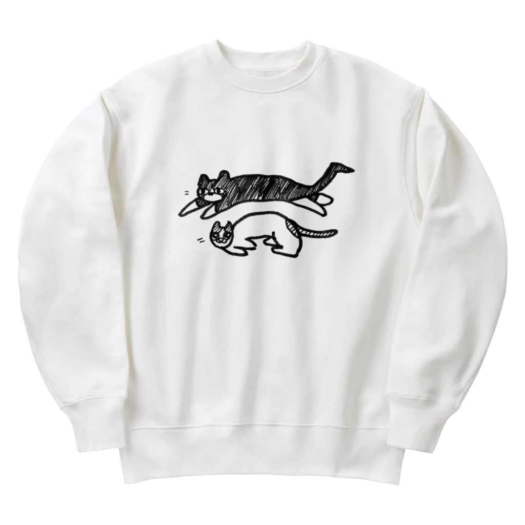 mickopyのかけるねこたち Heavyweight Crew Neck Sweatshirt