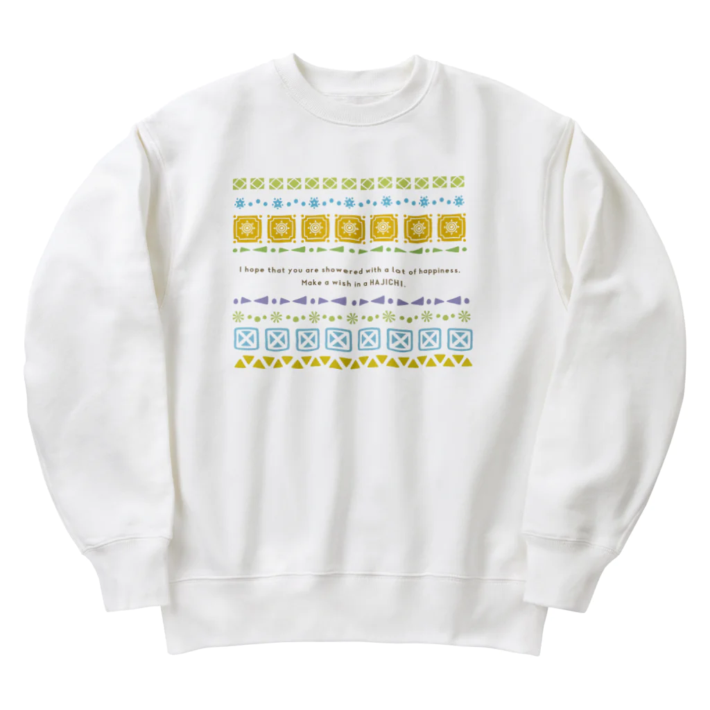 design at.のハジチに願いをこめて Heavyweight Crew Neck Sweatshirt