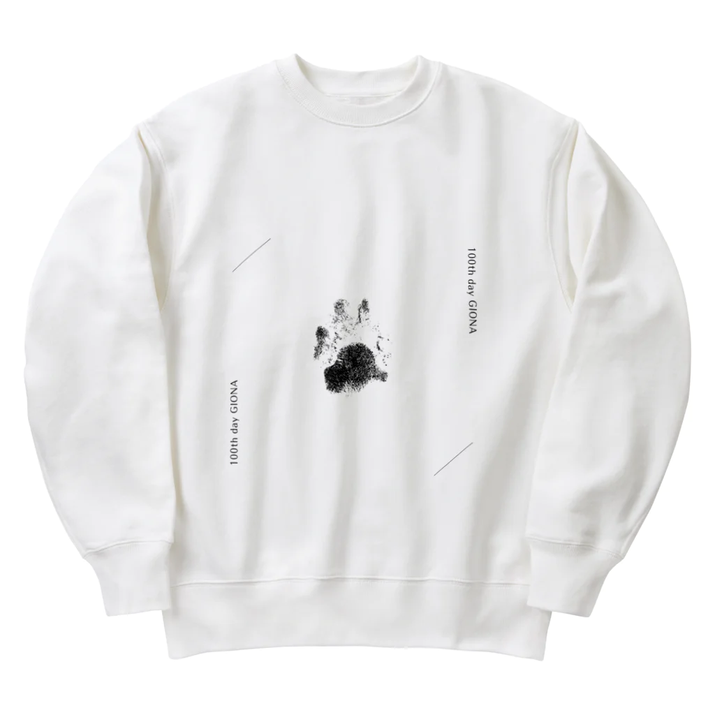 GIONAくんのおみせの【GIONA 生後100日記念】足形グッズ Heavyweight Crew Neck Sweatshirt