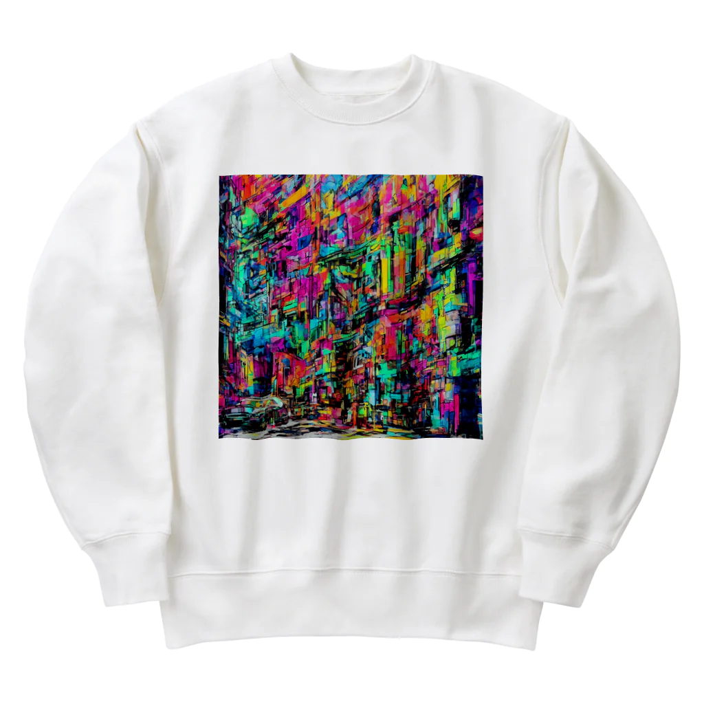 TakashiSの vivid gas station Heavyweight Crew Neck Sweatshirt