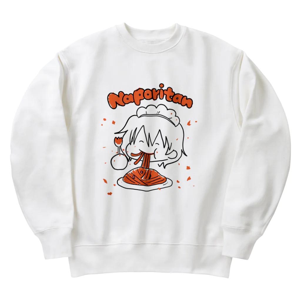 はつしも工房の喫茶ゆりィの飛び散りナポリタン Heavyweight Crew Neck Sweatshirt