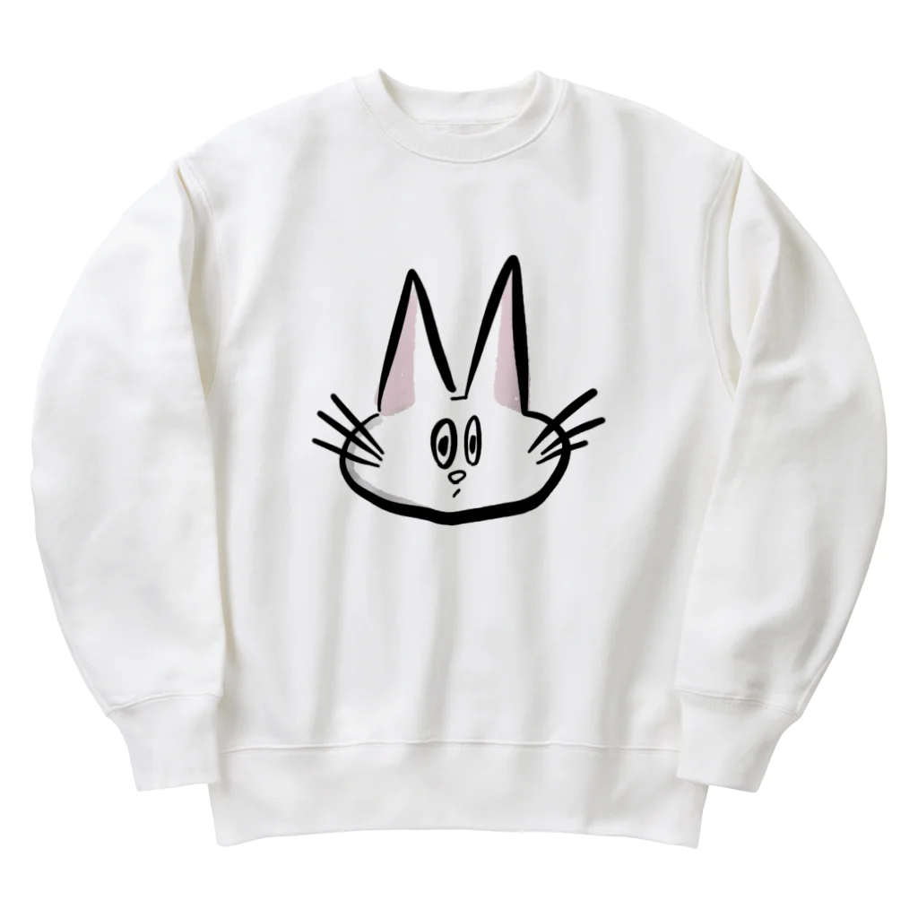 NYAGO NYAGO MARKETの驚いて目が巨大化したネコ Heavyweight Crew Neck Sweatshirt