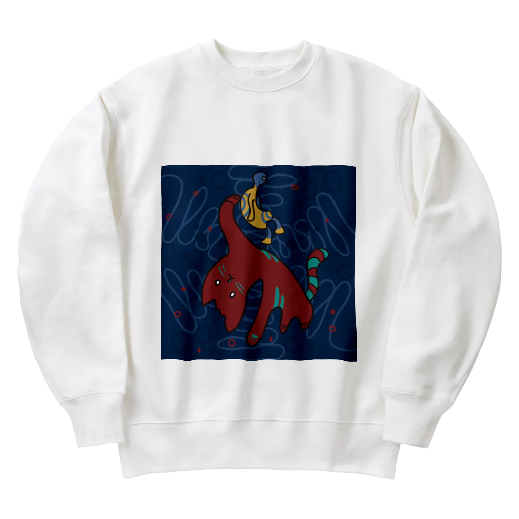 ほらをた娘🦈ྀི🎈のほらをた娘 猫と飼い主 Heavyweight Crew Neck Sweatshirt