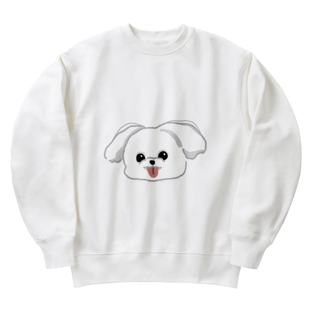 人生最大のの歩くマルチーズ Heavyweight Crew Neck Sweatshirt