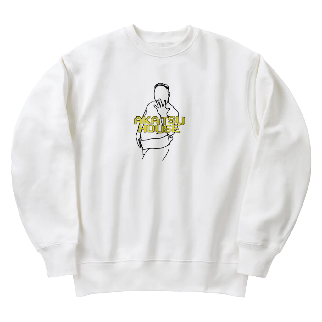 AKATSU HOUSEの相撲芸人あかつのラインアートTシャツ① Heavyweight Crew Neck Sweatshirt