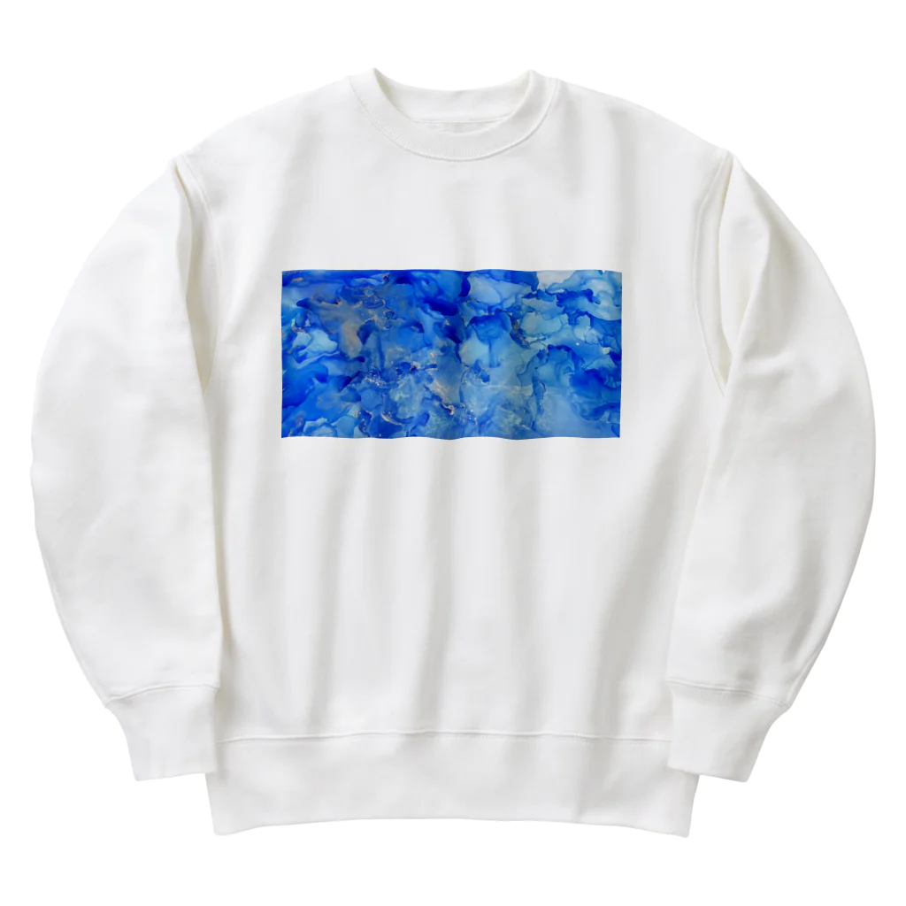 木壴寸のアルコールインクアート　アオ Heavyweight Crew Neck Sweatshirt