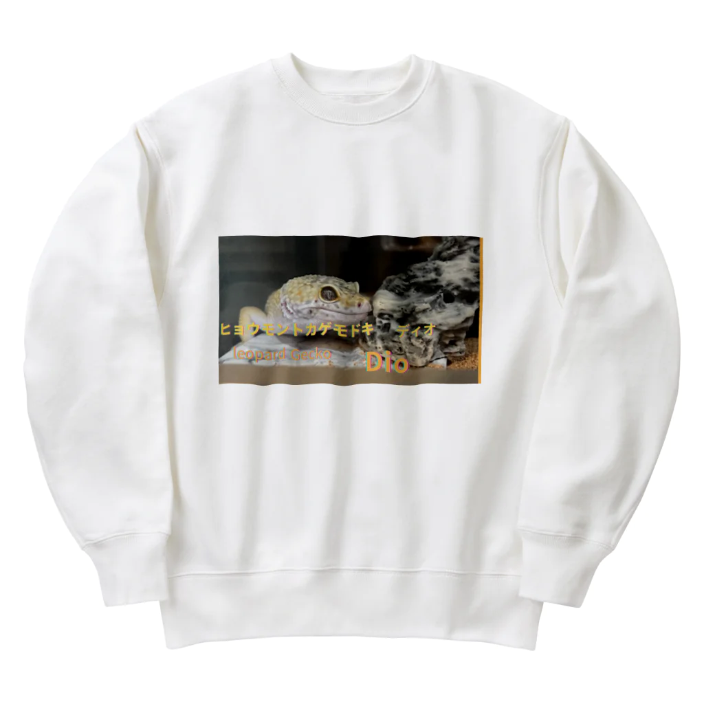 カメオタクの飼育箱のヒョウモントカゲモドキ＆ニシアフリカトカゲモドキ Heavyweight Crew Neck Sweatshirt