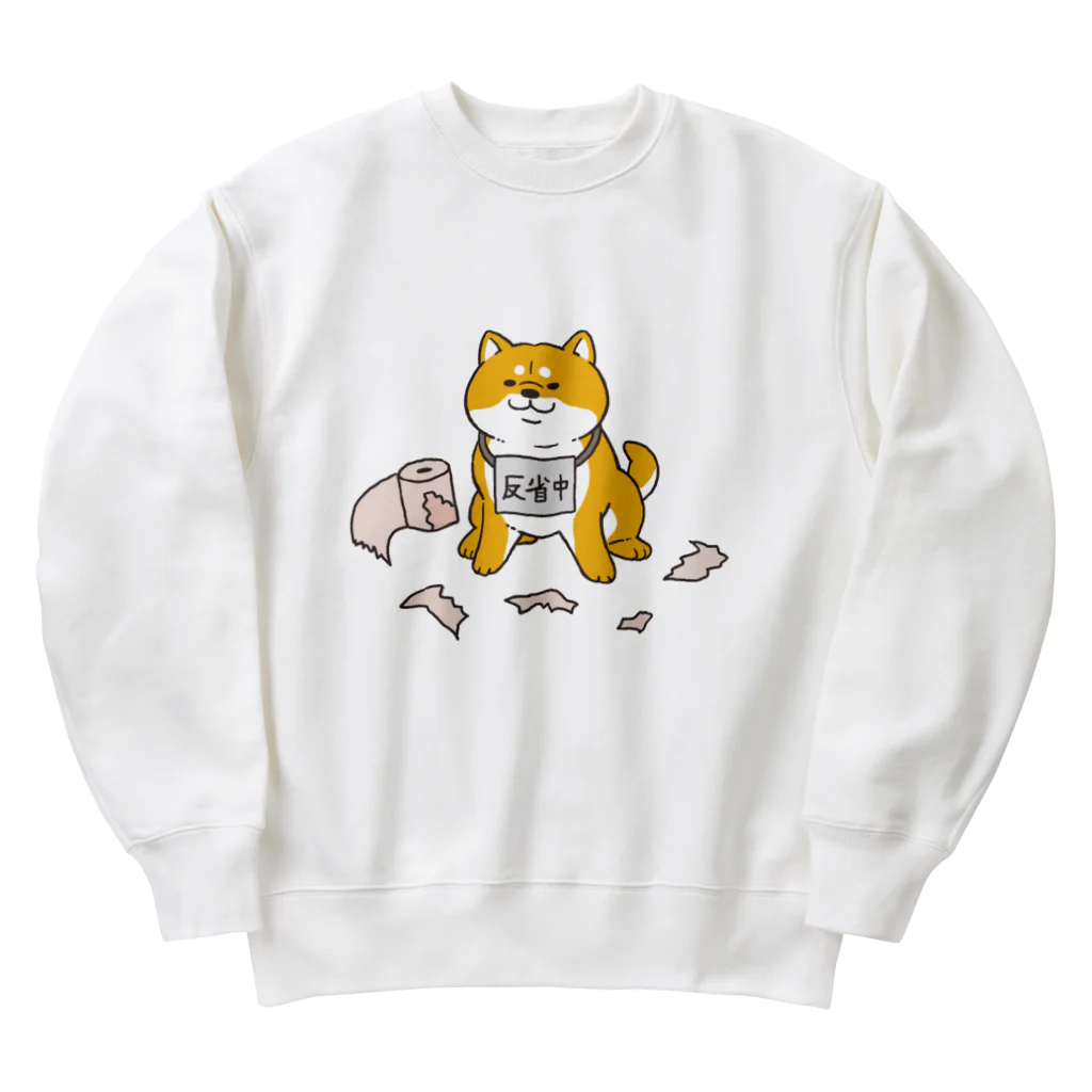 もんとみ | もっちり動物造形作家の反省の色が見えない柴犬 Heavyweight Crew Neck Sweatshirt