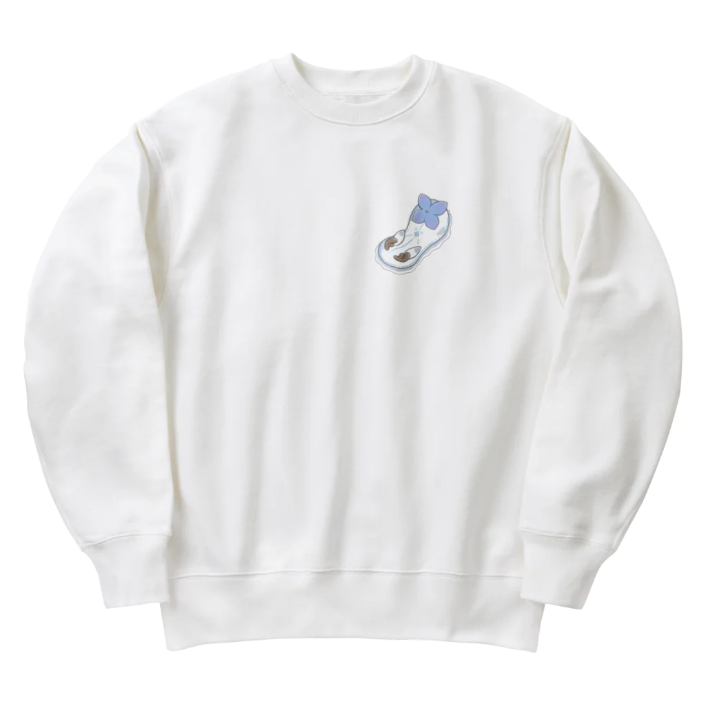 Jackalope Houseのツノアリウサギアジサイモドキウミウシ 青色ver. Heavyweight Crew Neck Sweatshirt