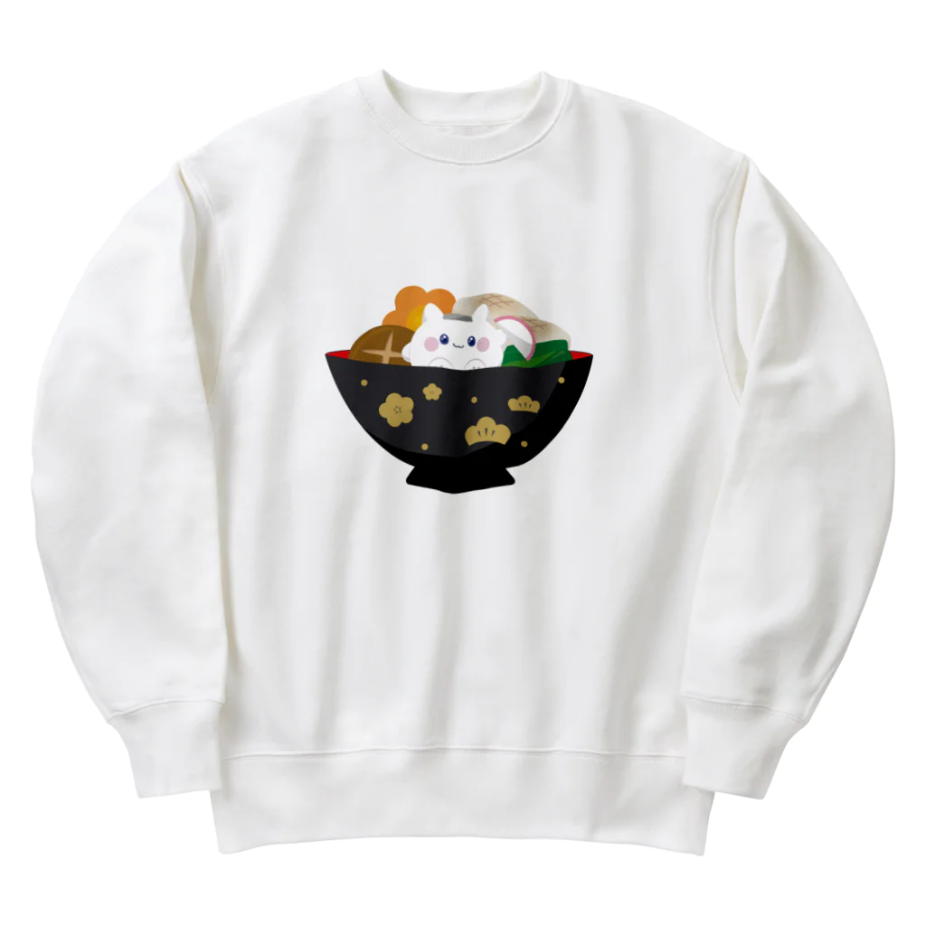 Kawaii-Japanのお雑煮の中のおにぎりさん Heavyweight Crew Neck Sweatshirt