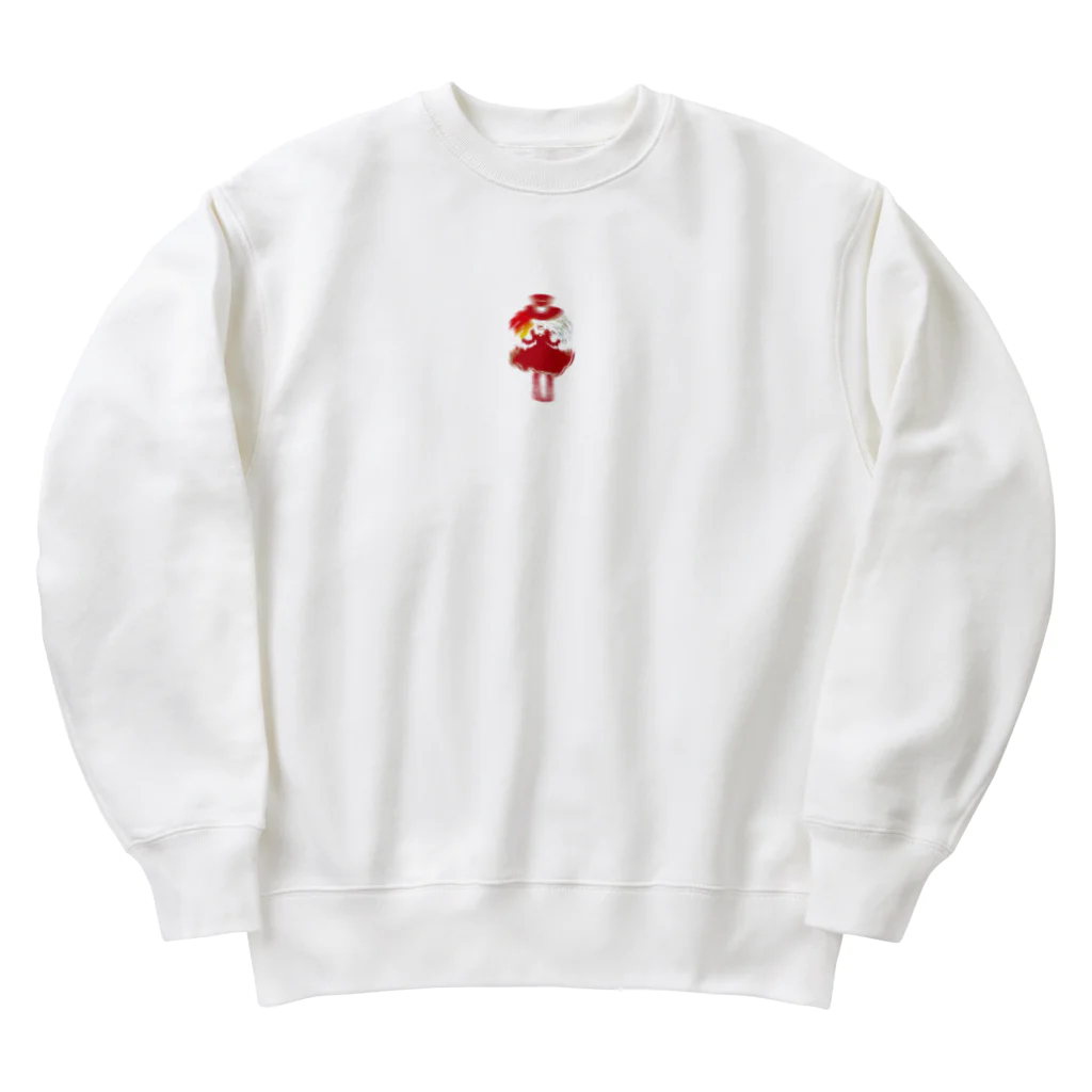 PALA's SHOP　cool、シュール、古風、和風、の赤いドレスの少女 Heavyweight Crew Neck Sweatshirt